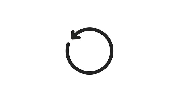Black Circular Refresh Arrow Icon Isolated on Light Gray Background