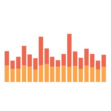 Orange Red Audio Equalizer Vertical Level Bars