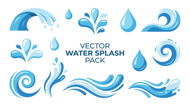 Collection of Water Splash and Splashing Effects for Design.