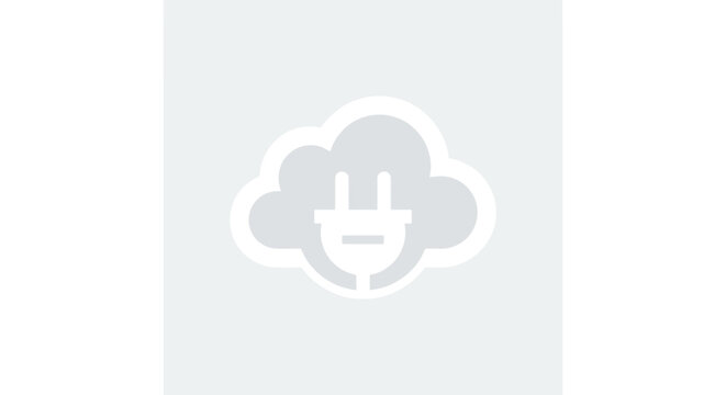 Cloud shaped power plug icon.