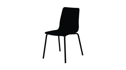 Fototapeta premium A minimalist icon set features a black chair silhouette on white