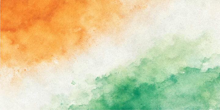 Indian Flag Tricolor Watercolor Background Saffron White Green Independence Day Banner Design