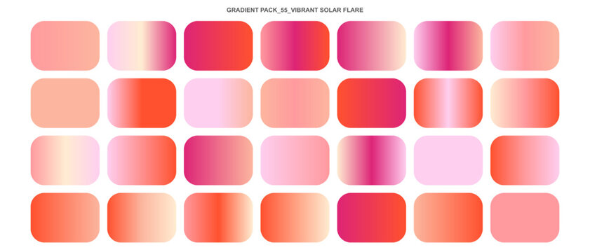 Color palette, pink orange hues, gradient swatches, color library, design elements