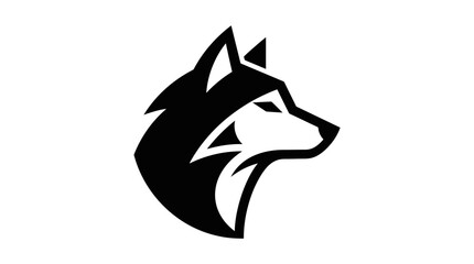Stylized Husky Dog Head Silhouette Icon. © dimas
