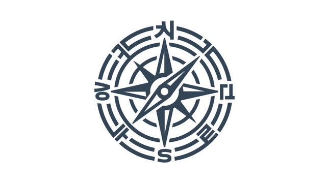 A detailed vintage style nautical compass rose icon with cardinal directions.