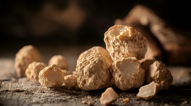 almonds on a black background