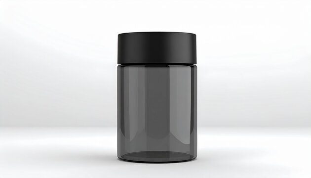 Modern minimalist black matte rectangular object on white background.