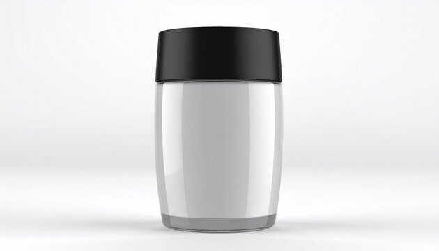 Modern minimalist white ceramic table lamp with black shade.
