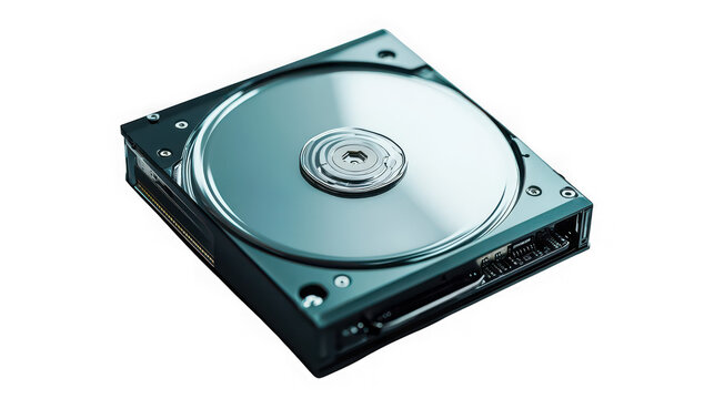 nternal computer hard disk drive HDD platter isolated on white background