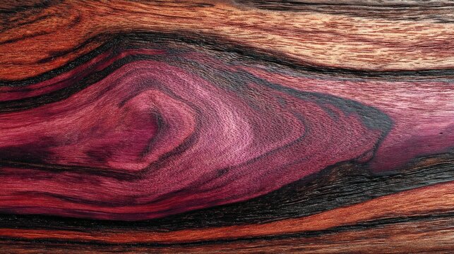 Rosewood texture, dark reddish purple timber, black streaks, premium guitar wood background, glossy finish, exotic grain