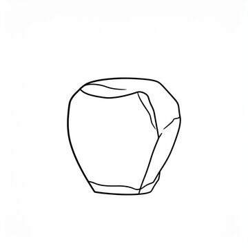 Black and white line drawing of a simple vase.