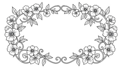 Fototapeta premium Oval Floral Frame