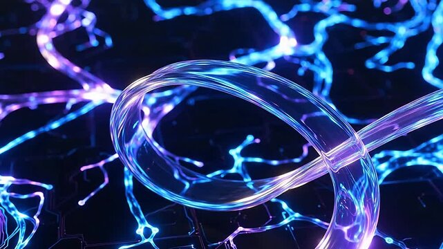 Flexible Electrode Bending on Animated Circuitry Brain Blueprint