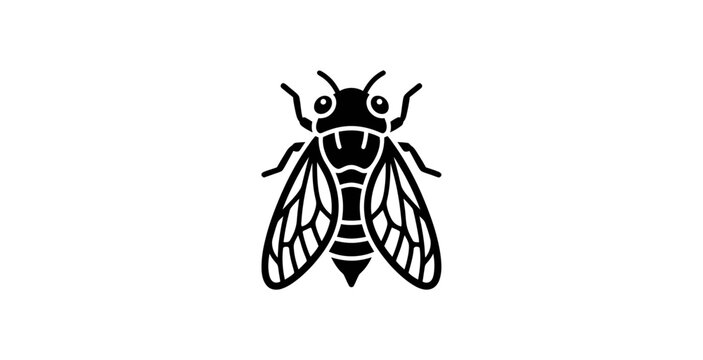 Minimalist Cicada Insect Vector Illustration