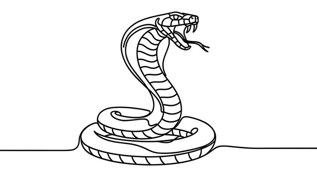 Cobra snake illustration on white background.