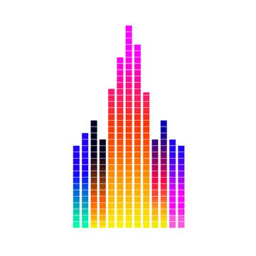 Sound Level Meter Square Grid Bars Graphic
