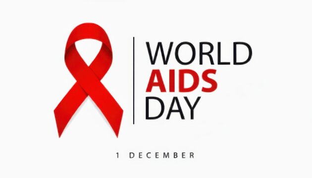 World aids day red awareness ribbon symbol isolated on white background