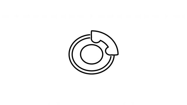 Minimalist outline animation of an automotive car brake disc rotor and caliper drawing on and fading out. Features a clean pop up style in 3 color setups.