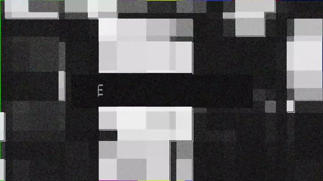 Monochrome glitch mosaic background with digital interference and noise loop glitch mosaic, digital interference, pixelated blocks, monochrome, static noise, abstract texture, error background, cyber,