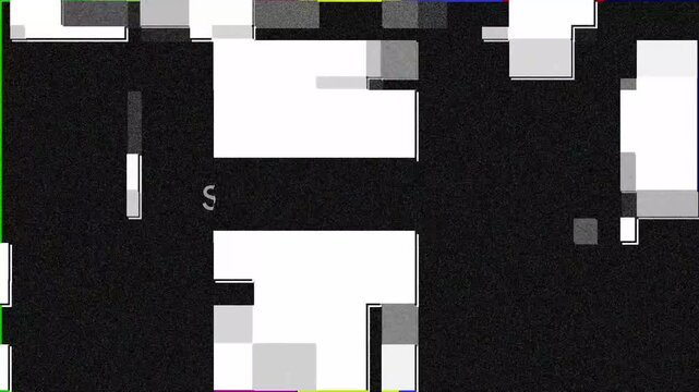 Black and white digital glitch blocks abstract noise background loop digital glitch, pixel blocks, static noise, black and white, abstract background, data distortion, interference, cyber, motion grap