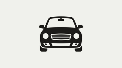 Fototapeta premium Front view of black car silhouette icon.