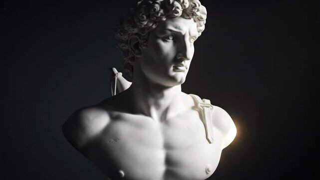 Head of statue, David sculpture bust, 3d rendering