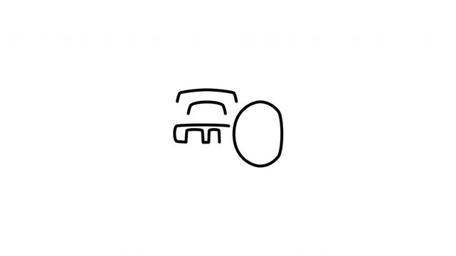 Minimalist outline animation of an electronic wireless car remote key fob drawing on and fading out. Features a clean pop up style in 3 color setups.