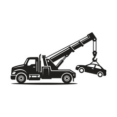 Naklejka premium Tow truck lifting a car vector illustration