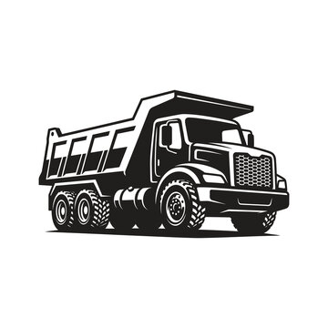 Industrial heavy dump truck vector illustration