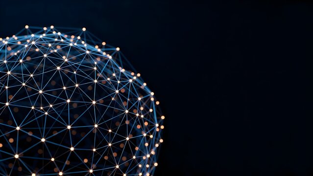 Geometric sphere with glowing nodes
