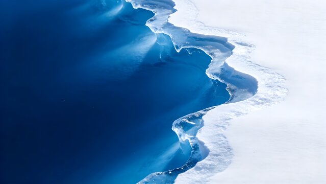 Ice and water boundary