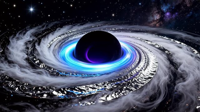 Black hole with accretion disk in space