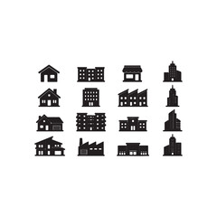 Fototapeta premium Minimalist flat of houses and buildings home