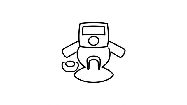 Minimalist outline animation of the traditional Chinese God of Wealth, Caishen, drawing on and fading out. Features a clean pop up style in 3 color setups.
