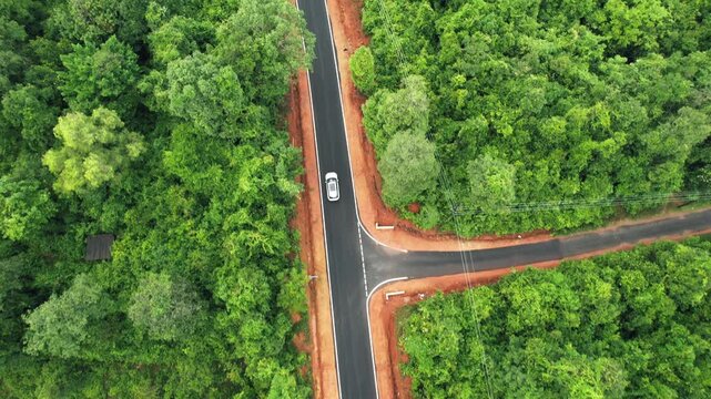 Car Driving, Forest Road, Village road, monsoon weather