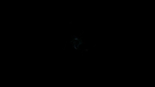 Abstract background displays a singular white glowing orb centered within a deep and infinite void of darkness, creating a minimalist composition that emphasizes a sense of mystery and cosmic.