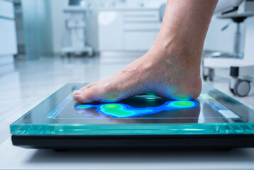 Fototapeta premium Digital Plantar Pressure Analysis During Computerized Foot Assessment