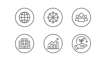 Fototapeta premium Six simple modern flat icons set