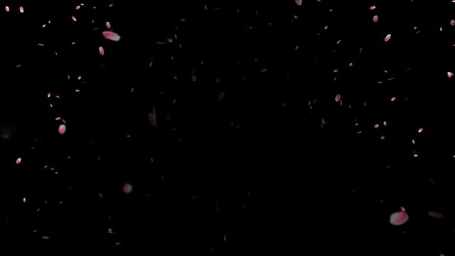 Confetti pieces drift downward in a chaotic yet rhythmic pattern across a dark backdrop to signify a moment of victory or a grand celebration.