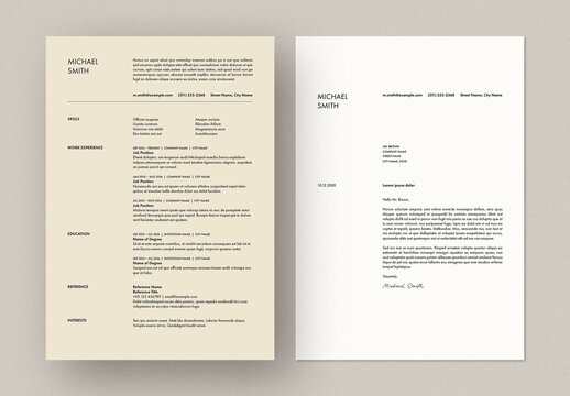 Minimal Resume and Cover Letter Layout