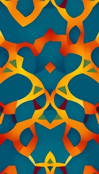 Abstract Geometric Pattern in Blue and Orange