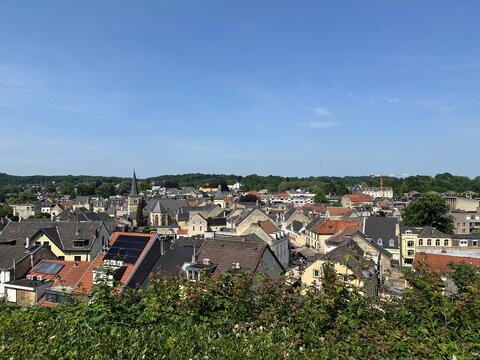 Panoramic View of Valkenburg from Valkenburg Castle Ruins in the Netherlands