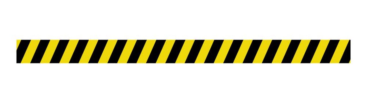 Yellow black diagonal warning stripe tape pattern safety caution border design element. Motion graphics of border design concept