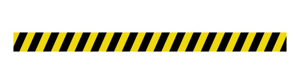 Yellow black diagonal warning stripe tape pattern safety caution border design element. Motion graphics of border design concept