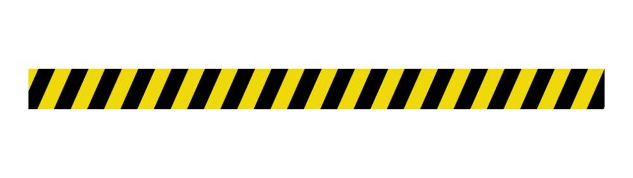 Yellow black diagonal warning stripe tape pattern safety caution border design element. Motion graphics of border design concept