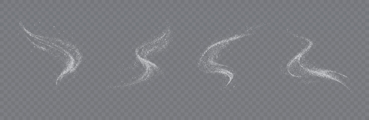 Transparent png white sparkling wave lines overlay with glowing elegant light effect glitter dust trail design shimmering swirl particle background image sparkly luxury shimmer festive abstract magic © Oleg