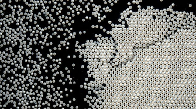 Elegant White Pearl Beads Scattering on a Black Background