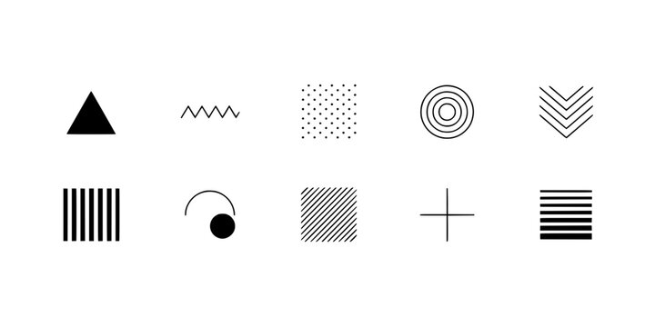 Collection Abstract Geometric Shapes and Patterns Arran Vector Illustration Design Concept Modern Creative