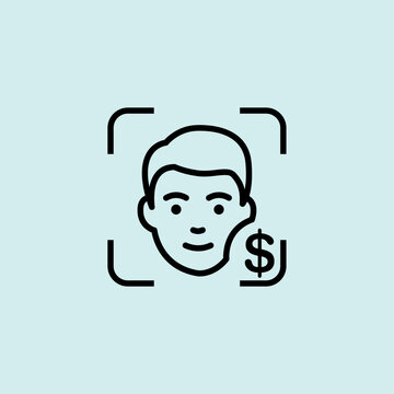 Face Recognition Biometric Security Icon