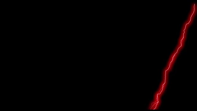 Red lightning bolt strike overlay on black background, for visual effects, and motion electric, bolt thunderbolt